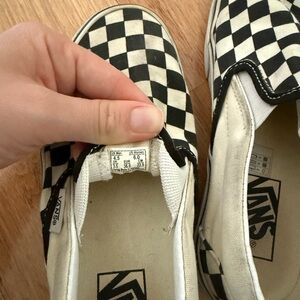 Women’s Vans Black and White Checkerboard Slip-On Sneakers